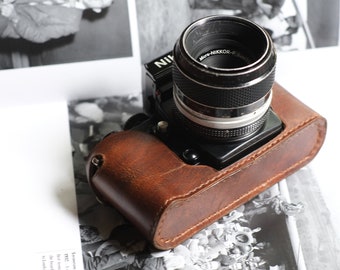 Leather half case for Nikon F3 camera