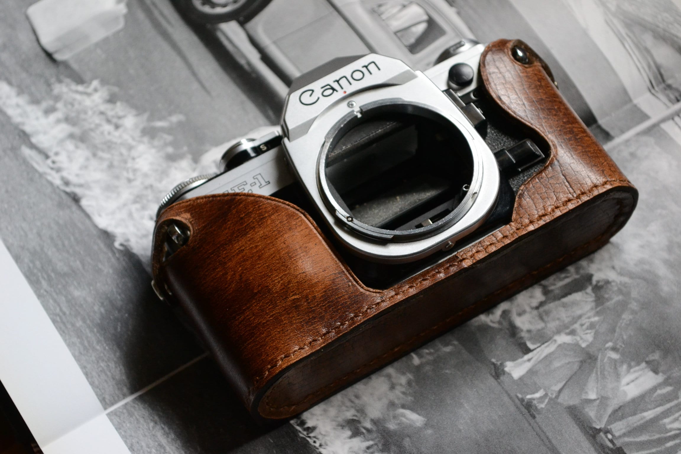 Leather Half Case for Canon AE1 AT1 AE1 Program , A1 Camera