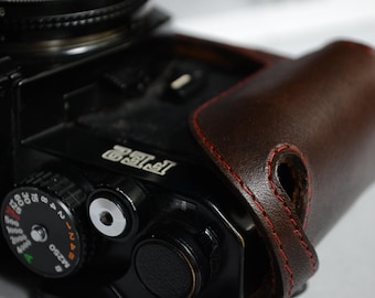 Leather Camera Case for Nikon FM FE FM2 FE2 FM3a Vintage Camera Bag, Half Protective Cover Gift for Photographer with extra finger grip