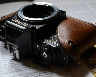 Leather Camera Case for Nikon EM or FG camera ,Premium Half Protective Cover, Vintage Camera Bag, Handmade Gift for Photographer