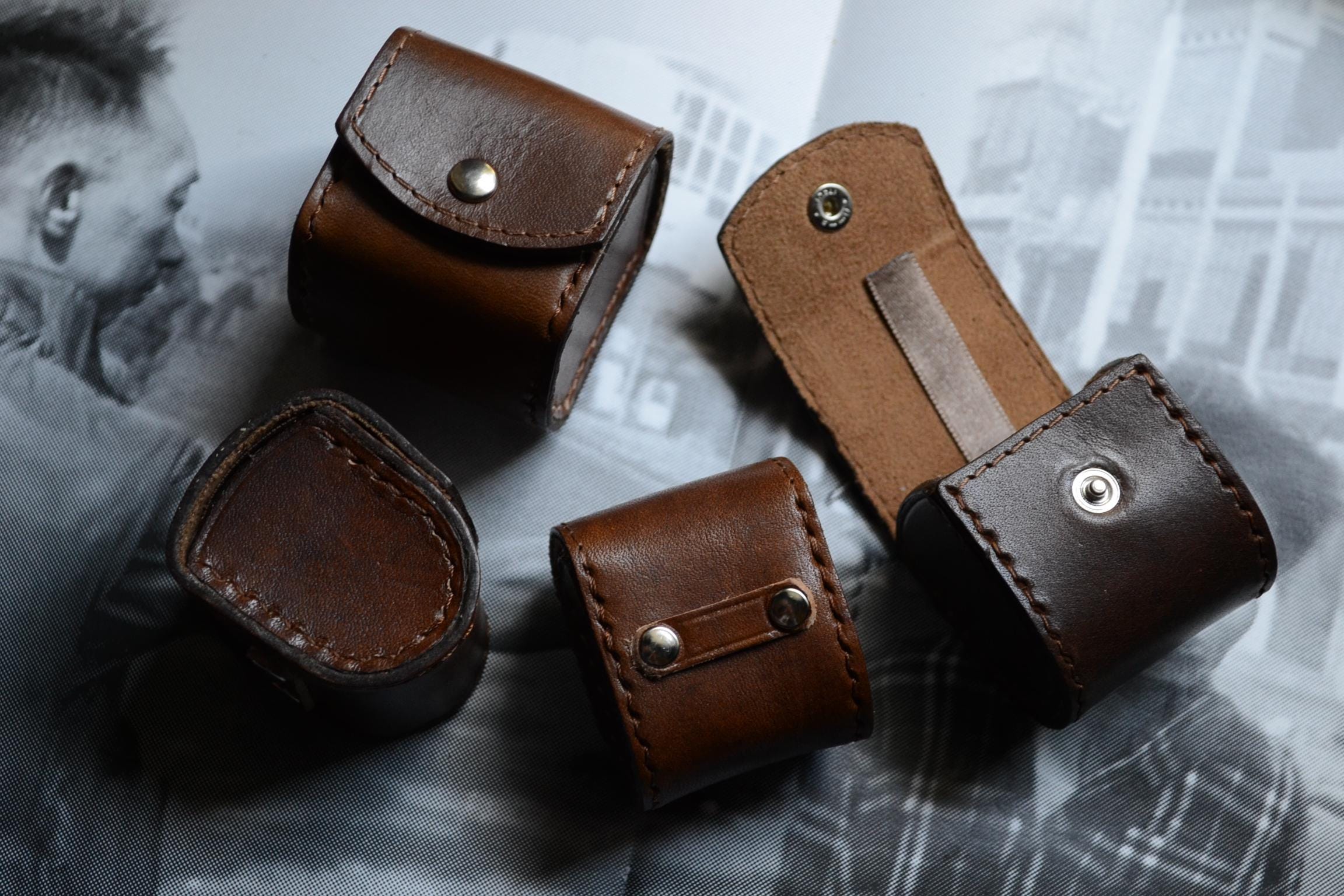 Leather case for camera Accesories, film, battery,lightmeter etc