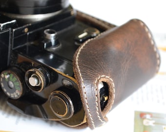 Nikon F2 フィルムカメラ 一眼レフ レザーケース レザーストラップ付き ニコンF2用レザーケース、高級ハンドメイドレザーフィルムカメラハーフ