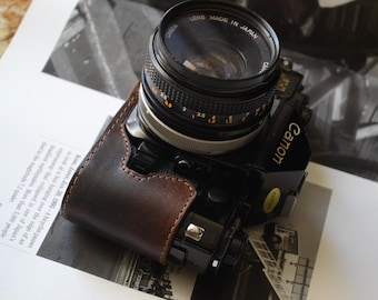 Canon AE-1 Program Replacement Leatherette Cover - Genuine Leather