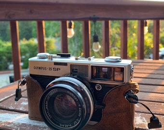 Estuche completo de cuero para cámara de película Olympus 35 SP
