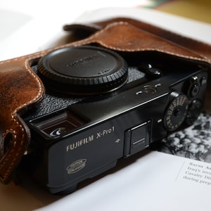 Leather half case for Fujifilm x-pro1 camera