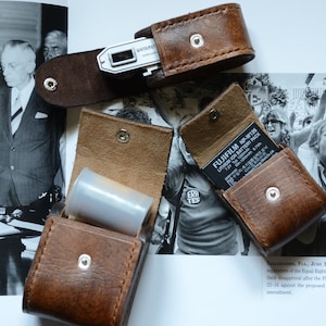 Ledertasche für Kamerazubehör, Film, Batterie, Belichtungsmesser usw