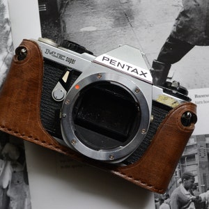 Leather half case for Pentax ME Super camera