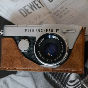 Leather half case for Olympus PEN F film camera