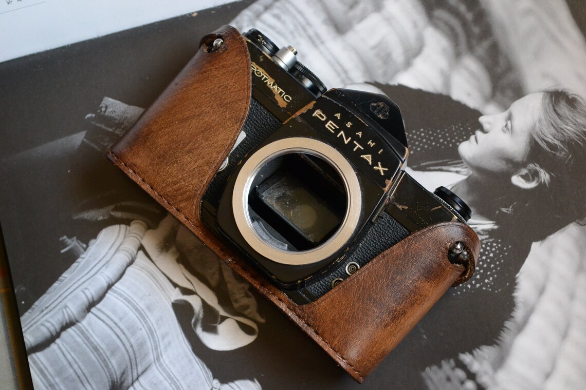 Leather half case for Pentax K1000 SV & Spotmatic camera Etsy
