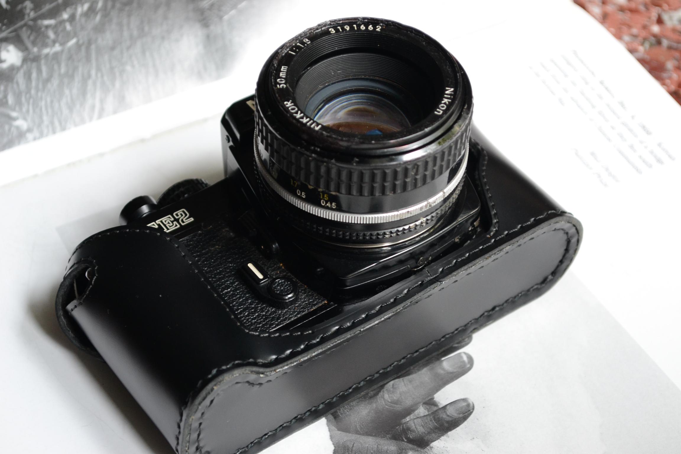 カメラ 本革カメラケース Nikon ニコン FM2/FE/FE2 用 ブラック