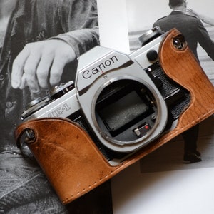 Leather half case for Canon AE1 AT1  AE1 program , A1 camera ( without finger grip )