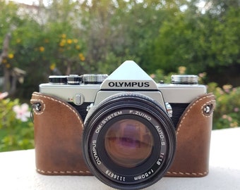 Leather half case for Olympus OM series camera