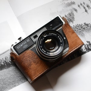 Leather half case for Olympus 35 LC