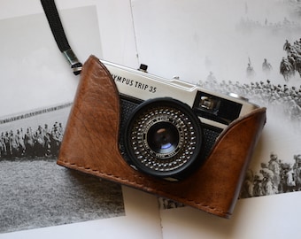 Leather half case for Olympus Trip 35