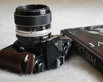 Leather Camera Case for Nikon FM FE FM2 FE2 FM3a ,Premium Half Protective Cover, Vintage Camera Bag, Handmade Gift for Photographer