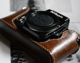 Leather half case for Nikon F2 camera