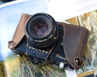 Estuche de cuero para cámaras Pentax K1000, SV y Spotmatic