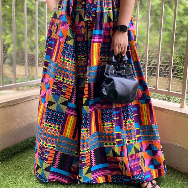 African Long Maxi Skirt | Ankara Skirt | One Size | Long Skirt