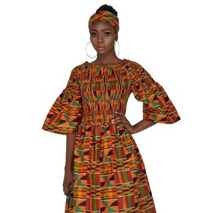 Kente Dress, Short Kente Dress, African Women Clothing, Ankara