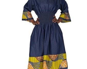 denim dresses with african print