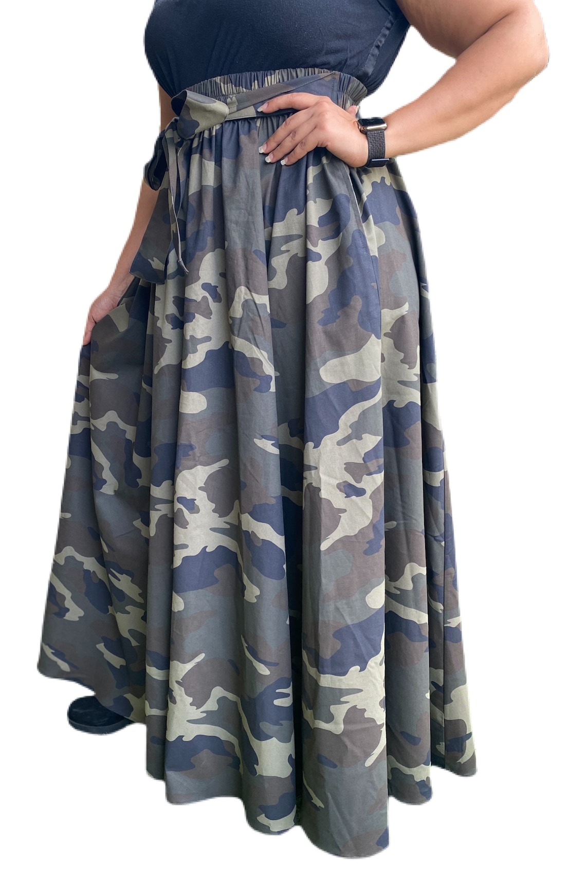 Green Camouflage Long Maxi Skirt Camouflage Skirt One Size Etsy