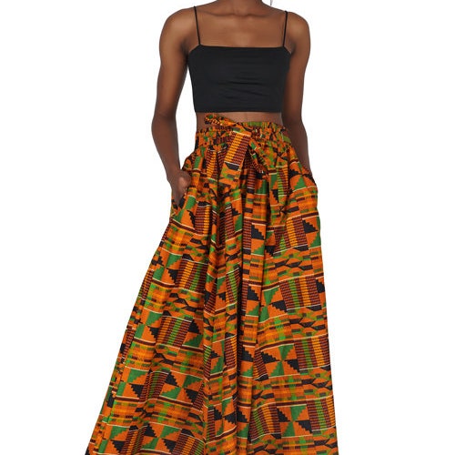 BELLE maxi skirt in Kente print