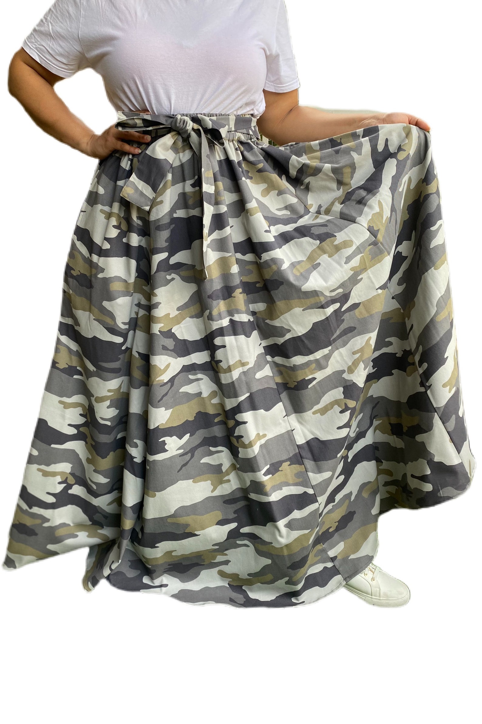 White Camouflage Long Maxi Skirt Camouflage Skirt One Size Etsy