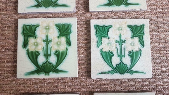 Set Of 8 Original Antique Vintage 6 Inch Art Nouveau Fireplace Etsy