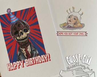 Birthday card, I want my Birthday Cake, Horror greeting card, Horror Birthday Card, Horror fans, Horror fan gift