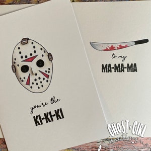 Camp Crystal Love- Horror Nerd version, Horror Greeting Card, Horror friend card, Ki Ki Ki Ma Ma Ma, Horror Gift, Horror fan gift