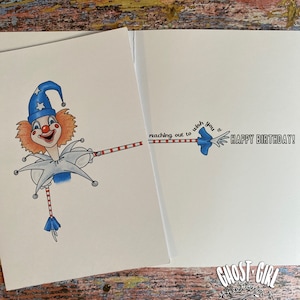 Reaching out!, Horror Greeting card, Horror birthday card, horror fan gifts, Scary clown, Funny Horror card