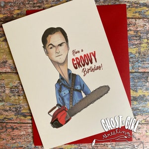 Groovy Birthday!,  Horror movie birthday, Horror fan birthday, Groovy, Horror gift, Funny horror card, horror greeting card