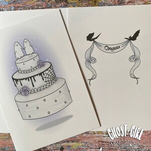 Wedding Card, Spooky Wedding Card, Goth Couple, Spooky Couple, Halloween Wedding image 2