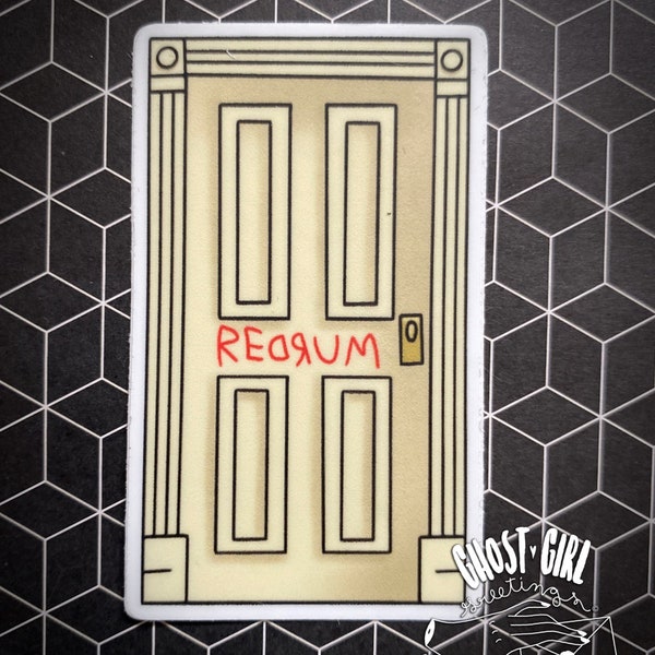 REDRUM Door, REDRUM sticker, horror movie sticker