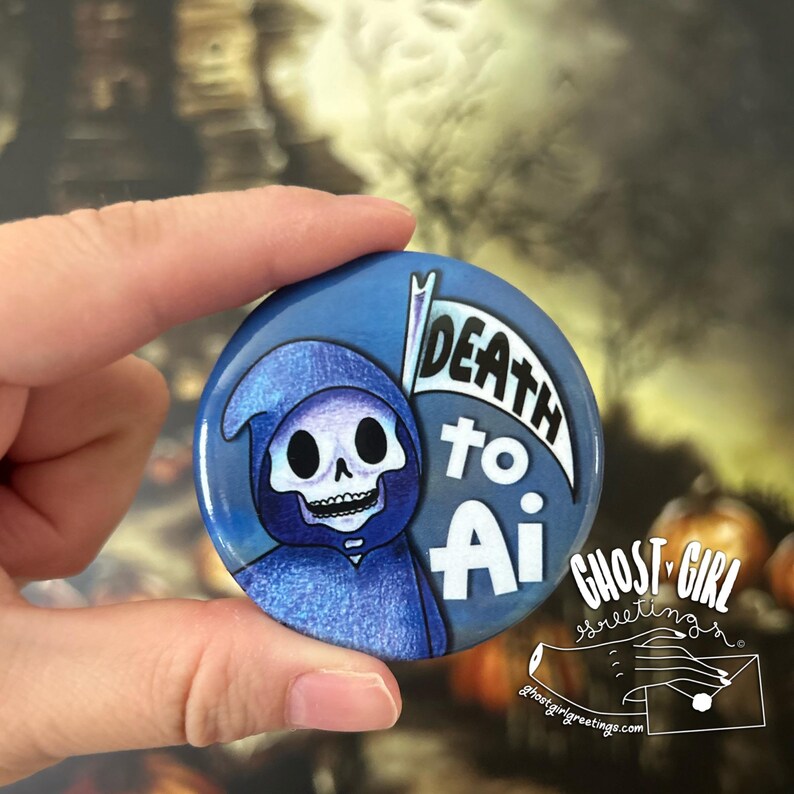 Button: Death to AI, Button, Anti AI, Statement Buttons - Etsy