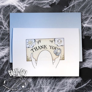 Ghosts For All Occasions: Thank You, Thank you Card, Thank you ghost, Ghost Card, Cute ghost Card, Ouija Ghost