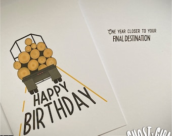 Horror movie birthday, horror birthday card, final destination, horror fan gifts