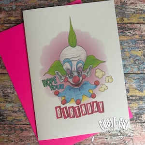 Birthday card, Greeting Card, Horror movie card, Killer Klowns from outers space, Horror birthday cards