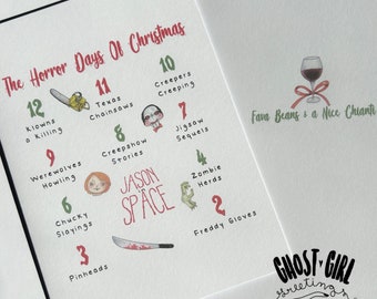 Christmas Card, 12 Horror Days of Christmas, Spooky Christmas card