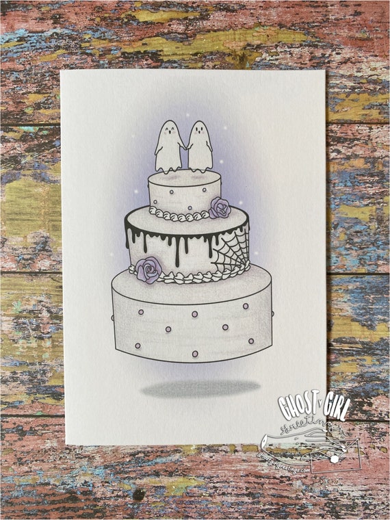 Wedding Card, Spooky Wedding Card, Goth Couple, Spooky Couple, Halloween Wedding