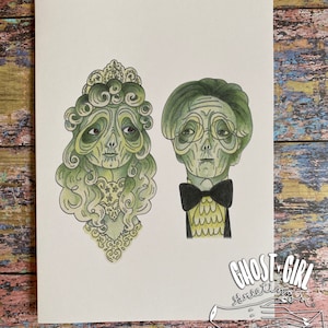 Tarjeta de felicitación para recién fallecidos, tarjeta de felicitación de terror, tarjeta de amor espeluznante, boda espeluznante, aniversario espeluznante,