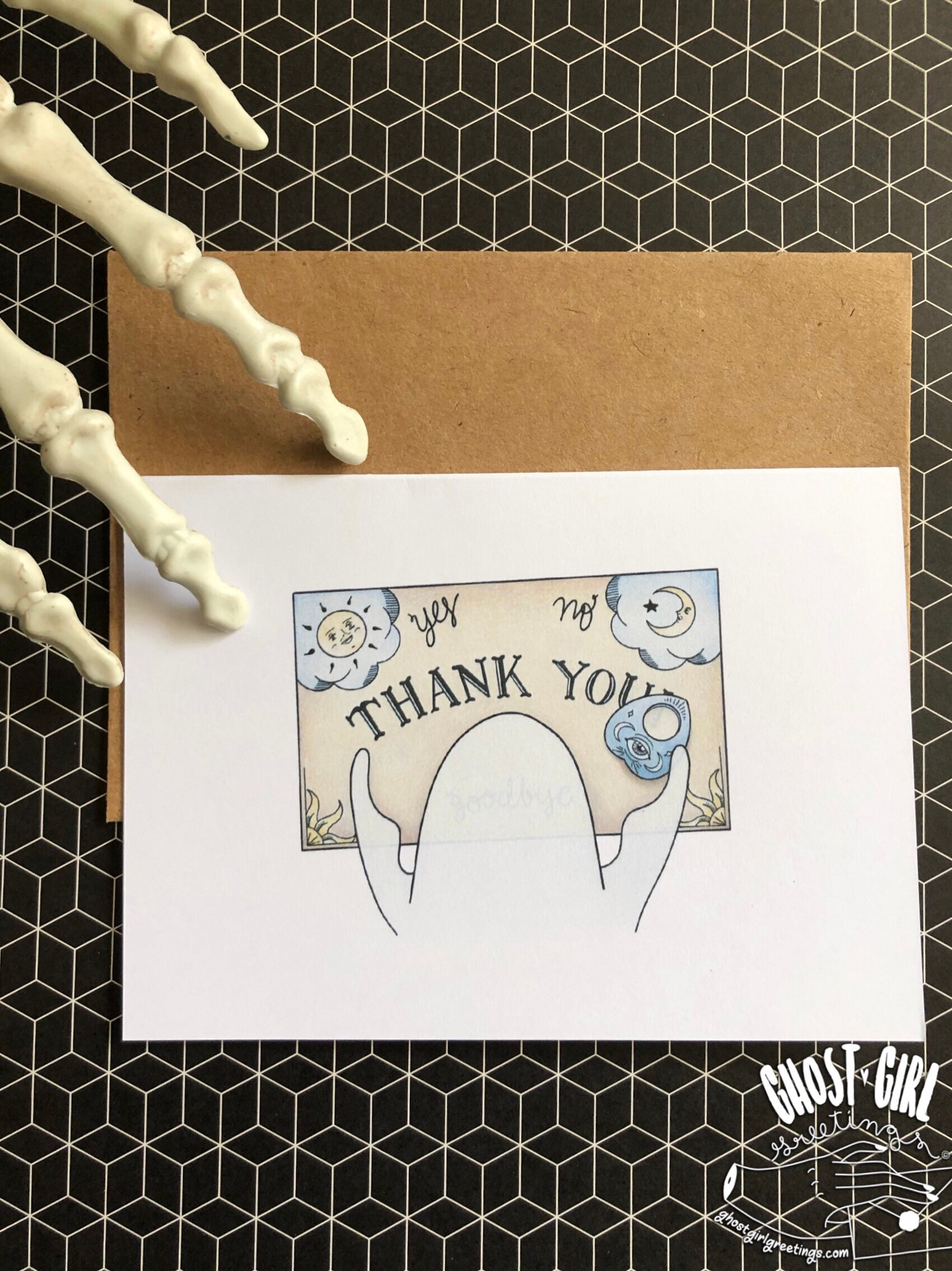 Thank you card set: 10 thank you cards ghost spooky thank | Etsy