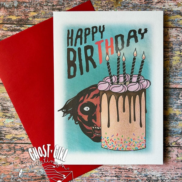 Horror Birthday Card, Happy birthday from the further, spooky birthday card