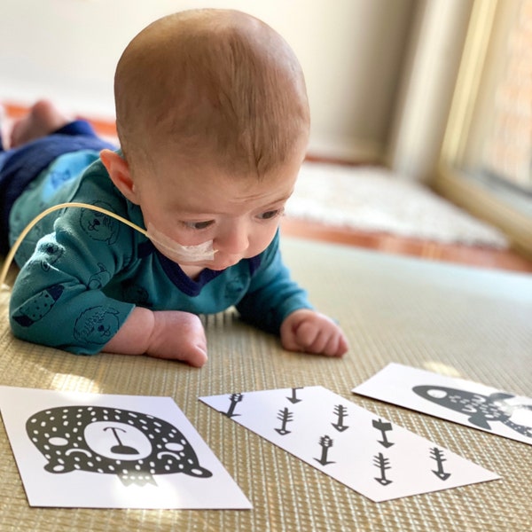 Baby Contrast Cards / Baby Stimulation Cards / Black and White Contrast / Baby Play / Baby Learning / Baby Development