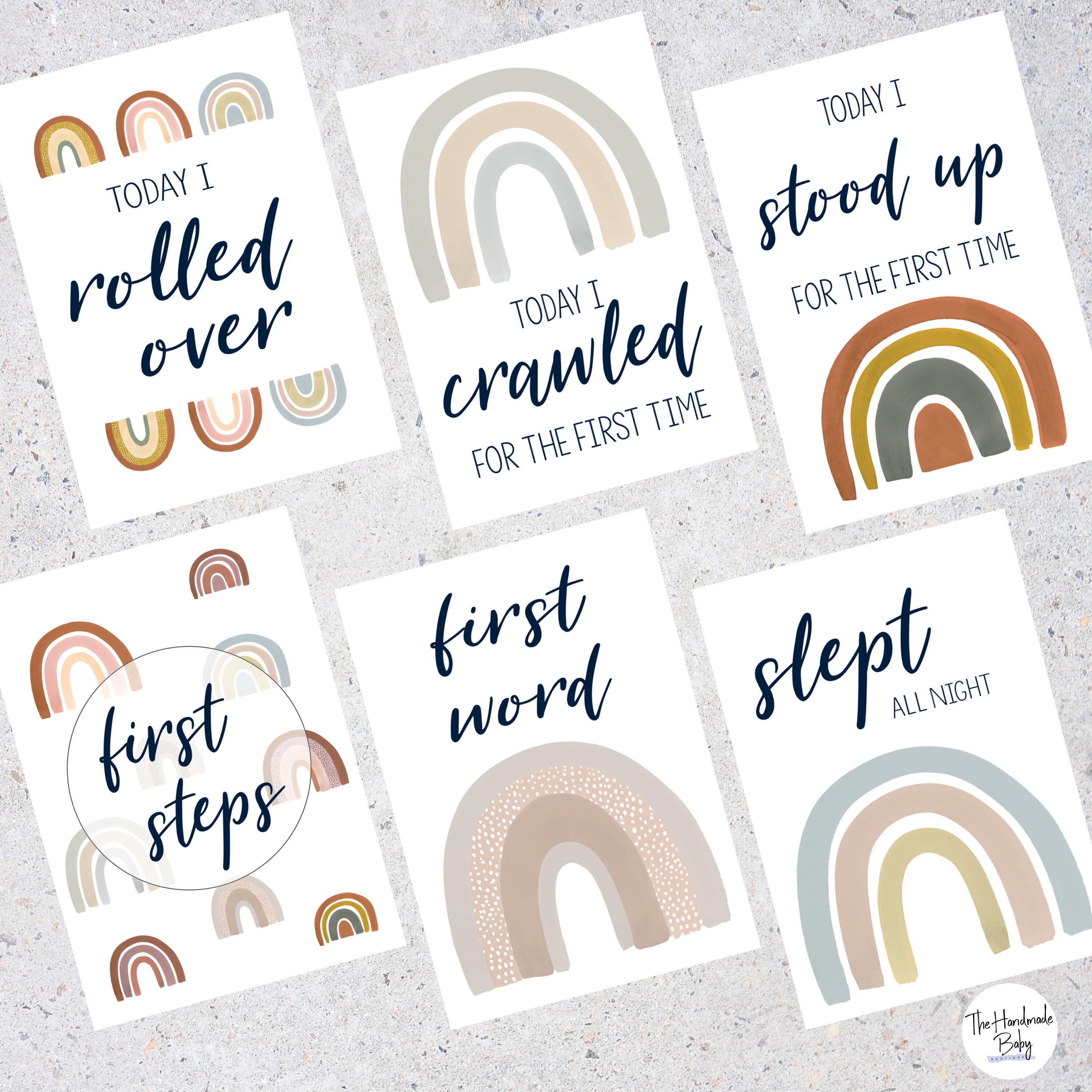 Boho Rainbow Baby Milestone Cards / Baby Photo Props / New Baby ...