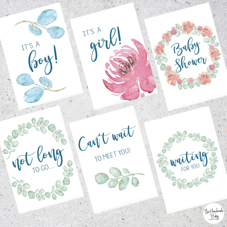 Floral Leafy Green Pregnancy Milestone Cards / Pregnancy Photo Etsy
