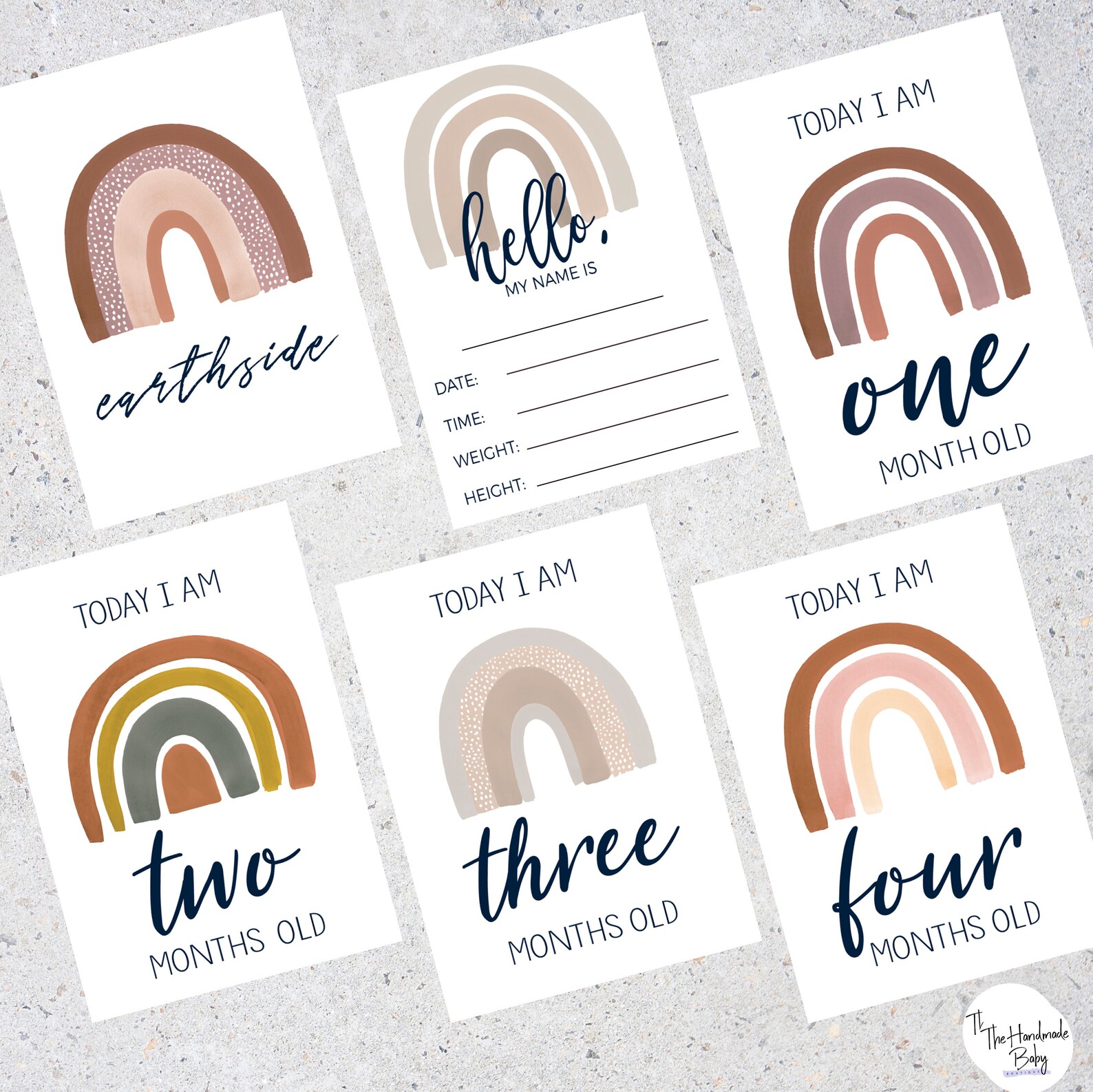 Boho Rainbow Baby Milestone Cards / Baby Photo Props / New Baby ...