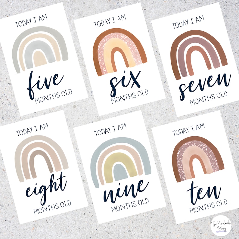 Boho Rainbow Baby Milestone Cards / Baby Photo Props / New Baby ...