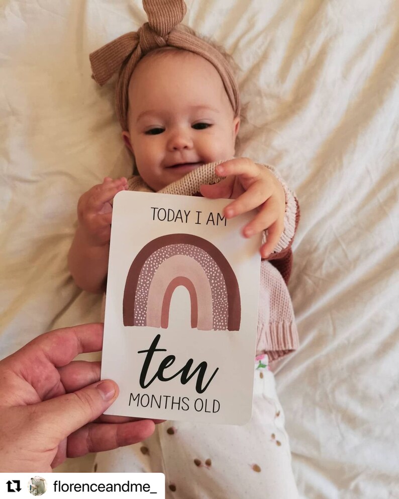 Boho Rainbow Baby Milestone Cards / Baby Photo Props / New Baby ...