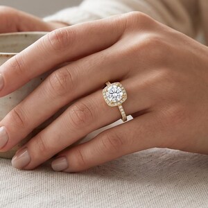 Halo Lab Diamond Engagement Ring, 14K Rose Gold, SI1/K, 0.57ct Center